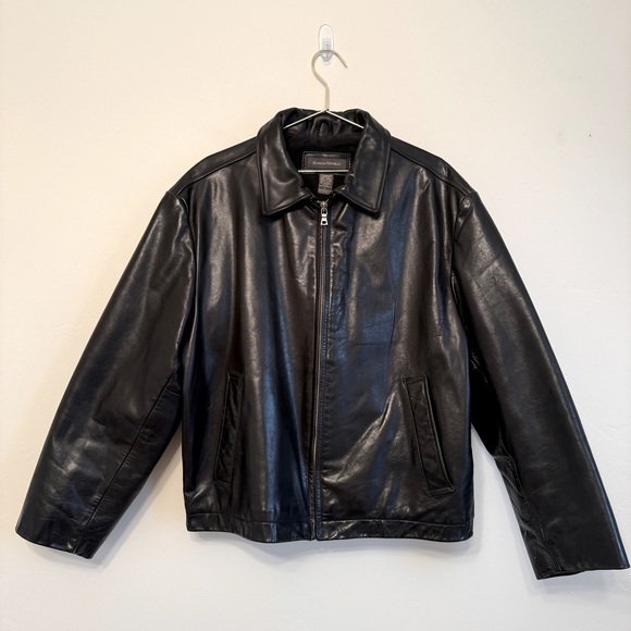 Banana Republic Men’s 100% Genuine Leather Jacket Black Size Large - Picture 1 of 4